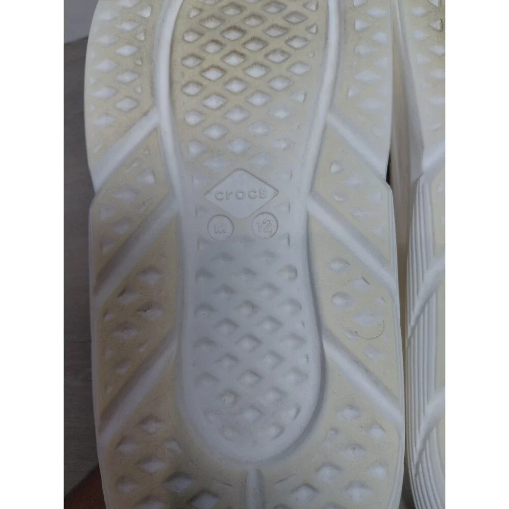 Crocs Unisex Adult Off Grid Clog, Men's Size 12 All White Slip-On Shoes